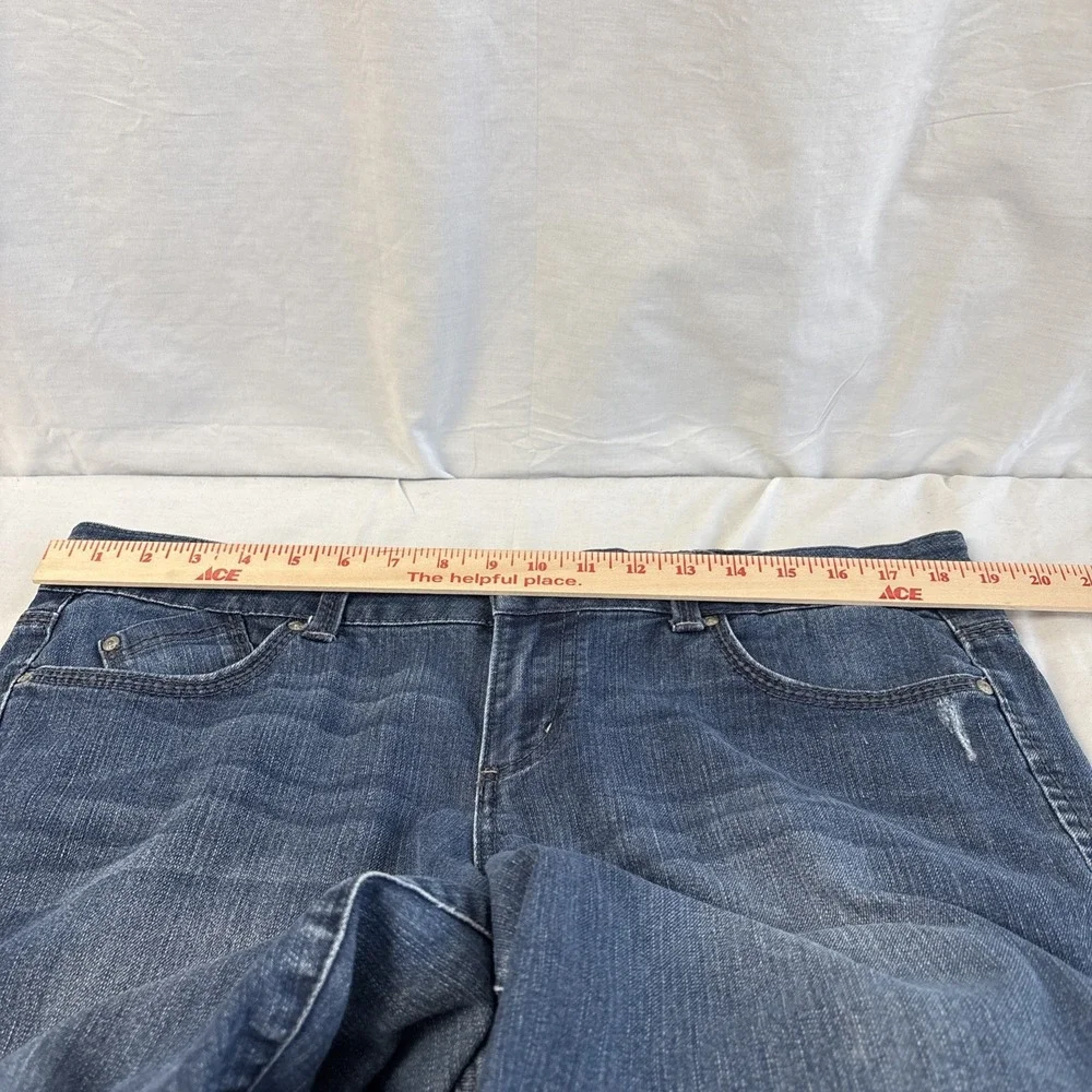 LEI Ashley Skinny Jeans Womens 17 Reg Blue Embroidered Pocket Low Rise Denim